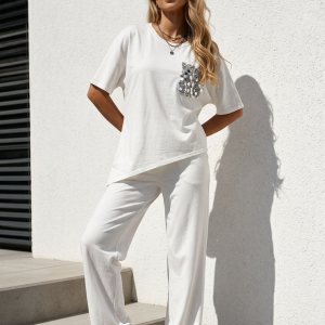 T-SHIRT TASCA PAILLETTES