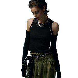 CANOTTA COSTINA LUREX E BORCHIE R11258