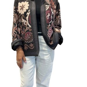 GIACCA FLOWER MARRONE
