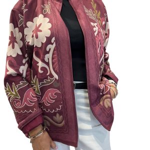 GIACCA FLOWER BORDEAUX